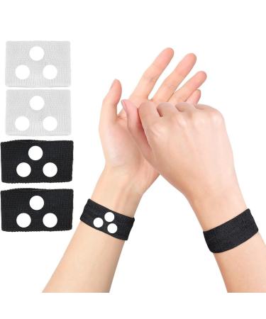 Eouiav 2 pairs of acupressure bracelets acupressure band anti-indubnity bracelets for pregnancy disease seasid's sickness travel sickness black + white