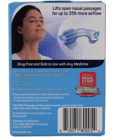 (120 Strips) Breathe Right Clear Nasal Strips - Large Size for Sensitive Skin - Buy Online on GoSupps.com