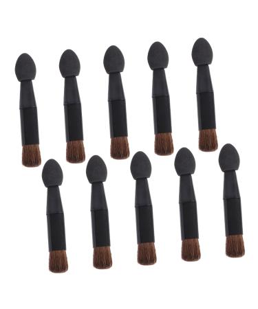 VINTORKY 10pcs Double Ended Eye Shadow Stick Makeup Sponge Applicator Lady Parts Eyeshadow Plastic Black