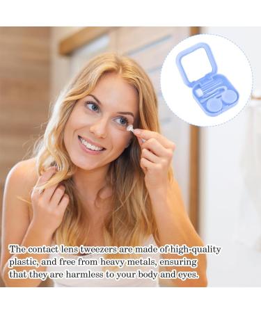 VzuhSW Portable Contact Lens Case with Mirror - Hygienic Storage for Travel & Work - Blue - Buy Online on GoSupps.com