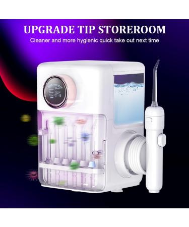 Water Dental Flosser & Teeth Cleaner - 2 Jet Tips 10 Pressure Levels 900ML Oral Irrigator for Family - White - Buy Online on GoSupps.com