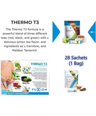 FuXion Thermo T3 Raspberry Ketones Drink - Fast Acting Thermogenic Ketosis Supplement with Natural Caffeine & Exogenous Keto for Energy & Fat Transformation - Lemon Tea (28 Sachets) - Buy Online on GoSupps.com