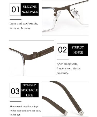 Koosufa Self-Tinting Reading Glasses | Photochrome Rectangular Metal Frame for Men & Women | UV Protection Sun Reading Glasses | Available in 0 1.0 1.5 2.5 3.0 3.5 Dark Gray 1.5x - Buy Online on GoSupps.com