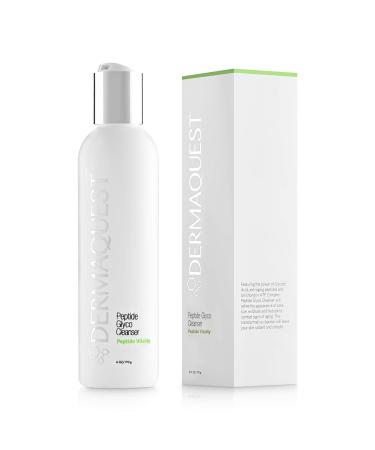 DermaQuest Peptide Vitality Peptide Creamy Glyco Cleanser - 15% Glycolic Acid Exfoliating Face Wash Pore Cleanser - Face Cleanser for Women & Men - Remove Fine Lines & Wrinkles (6 oz)