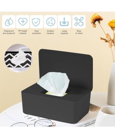 Premium Baby Wet Wipes Storage Box & Bag Set - Black | Durable Stylish Donor Holder with Lid for At-Home Use - Buy Online on GoSupps.com