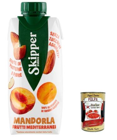 Italian Gourmet E.R. Zuegg Skipper Mediterranean Fruit Almond 330ml + Polpa Italian Gourmet 400g Pack of 18