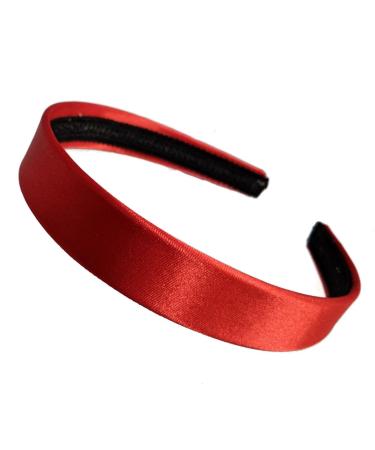 Glitz4Girlz 2cm Satin Fabric Plastic Alice Hair Band Headband No Teeth (Red)