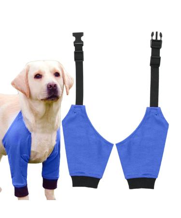 Dog Elbow Brace Protector 1 Pair Dog Elbow Brace Front Leg - Wear-Resistant Pet Protective Knee Pad for Dog Hip Joint Stain-Resistant Breathable Blue M