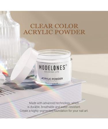 Modelones Acrylic Powder 2.12oz - Professional Clear Acrylic Nail Powder for Nail Extension, French Nail Art, 3D Flowers, and Nail Carving - Beginner-Friendly, Long-Lasting Formula - No Nail Lamp Needed - Buy Online on GoSupps.com