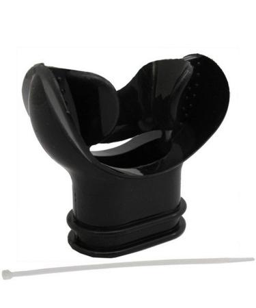 Scuba Choice Scuba Diving Black Silicone Comfort Bite Mouthpiece with Regulator Tie