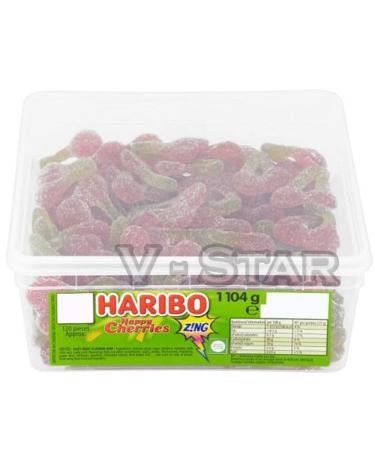 1 X Full HARIBO Sweets TUB for Kids and Adults (Happy Cherries ZING)