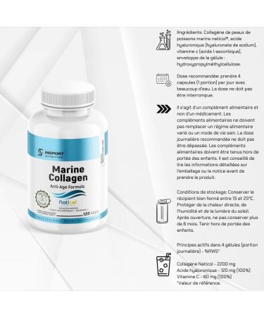 INSPORT Nutrition - Marine Collagen - NatiCol Marine Collagen - Hyaluronic Acid - Vitamin C - 4 capsules per serving - 120 Capsules - Buy Online on GoSupps.com