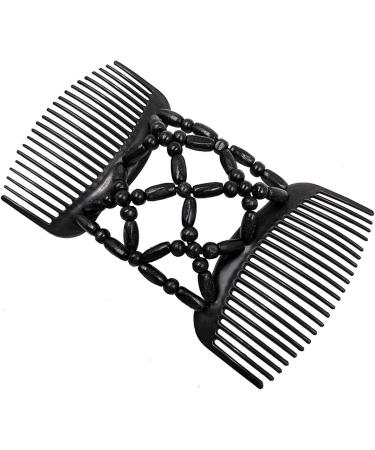 Beads Hair Combs - Double Row Wooden Bead Stretchy Hair Clip for Girls and Women - Buy Online on GoSupps.com