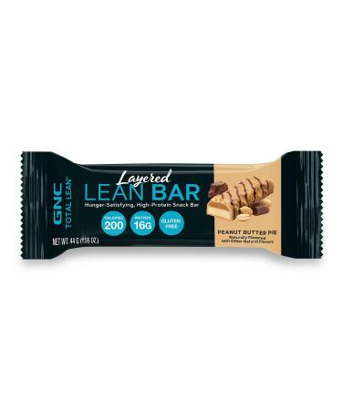 GNC Total Lean Layered Lean Bar| Hunger Satisfying - High Protein Snack Bar | Peanut Butter Pie - 9 Bars Peanut Butter Pie 1 Count (Pack of 1) - Buy Online on GoSupps.com