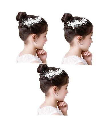 FRCOLOR Pearl Hair Accessories Wedding Barrette Wedding Rhinestone pearl hair clips Rhinestone Bridal pearl hair for women hair combs for women Small and fresh Miss Women Hair Accessories