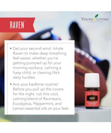 Young Living Raven Essential Oil 5 ml - Cooling Chest & Throat Blend with Peppermint & Eucalyptus | Tranquility & Relaxation - Buy Online on GoSupps.com