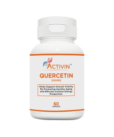 Activin Quercetin 500mg Immune Support Supplement Cellular Health Heart Health Antioxidant Support Non-GMO 60 Capsules