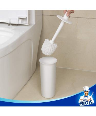 MR.SIGA Toilet Bowl Brush and Holder - Bathroom White 1 Pack - Buy Online on GoSupps.com