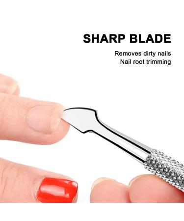 NICEMOVIC Pro Cuticle Pusher & Spatula 2-Sided Stainless Steel Tool for Gel Nail Polish Removal International Shipping Available - Buy Online on GoSupps.com