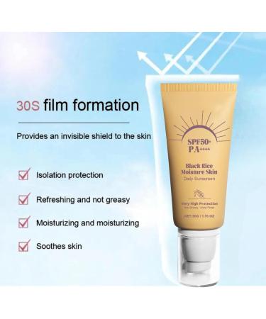 IZBEAUVO Sunscreen Spf50+ Pa++++ Black Rice Moisturizing Daily Sunscreen Black Rice Sunscreen Travel Size Sun Cream Sunscreen Face Non-Greasy No White Cast Face Sunscreen For Women Men - Buy Online on GoSupps.com