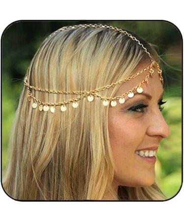 GORTIN Sequins Boho Wedding Gold Headpiece Bohemian Headbands Festival Costume Hair Accessories for Women - Buy Online on GoSupps.com