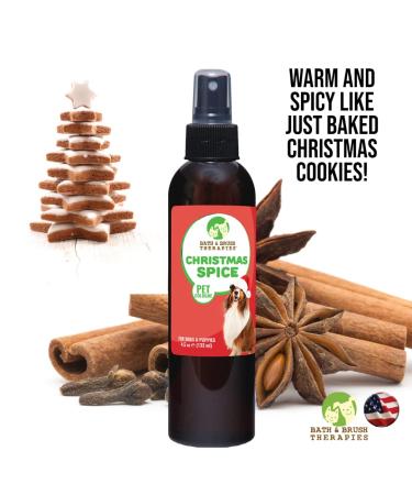 Bath & Brush Therapies Christmas Spice Pet Cologne 4.5 oz for Dogs | Long-Lasting Odor Eliminator | Cruelty-Free | Paraben-Free | Made in USA - Buy Online on GoSupps.com