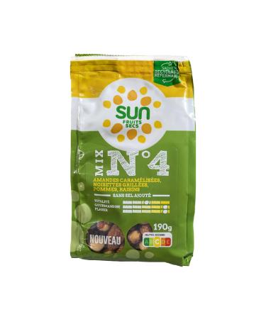 SUN - Snack Mix No. 4 - Gourmet - Almonds, Apple Cubes, Hazelnuts, Raisins - 190 g