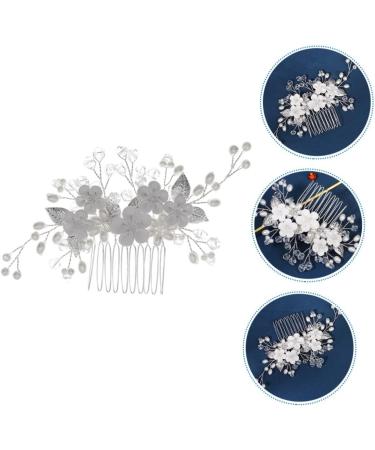 Beatifufu Bridal Headwear Crystal Hair Decor Pearl Headpiece Flower Headdress Pearl Trim Hair Accessories Reusable Headdress Party Supply Metal Ceramic Flower Bride Wedding Supplies Girl - Buy Online on GoSupps.com