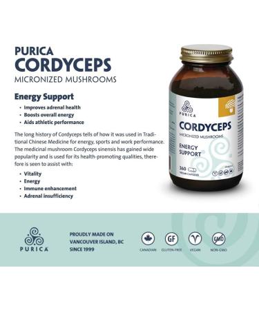 PURICA Cordyceps Sinensis Capsules - 360ct for Enhanced Immune & Energy Support Kidney Health Adult Immune Booster Organic Mushroom Extract Supplement for Stamina & Vitality - Buy Online on GoSupps.com