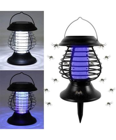 Solar Ultraviolet Insecticidal Lamp Waterproof Flies Mosquitoes and Insects Outdoors Lighting Gardens Patios Lawns Dual Functions