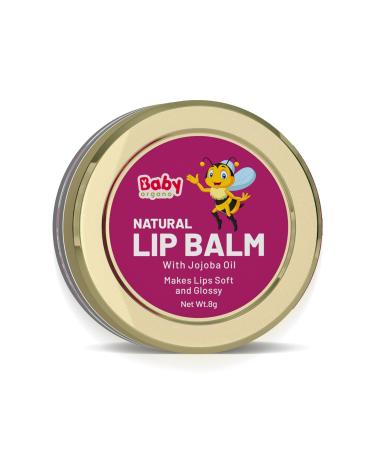 Natural Lip Balm Beetroot Flavor Dry Chapped Lips Nourish & Protects Infused with Yashti Ghrit for Kids - 8gm