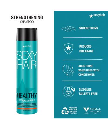 SexyHair Healthy Strengthening Anti-Breakage Shampoo/Conditioner - Sulfate-Free Formula for Damaged Hair -10.1 fl oz - Buy Online on GoSupps.com