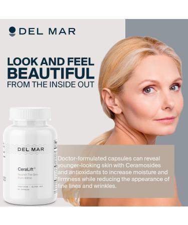 Del Mar Labs - CeraLift - 30 Day Supply - Doctor Formulated - For Reduction in Appearance of Fine Lines and Wrinkles - Anti-Aging Ceramides and Antioxidants - Vegetarian Capsules - Buy Online on GoSupps.com