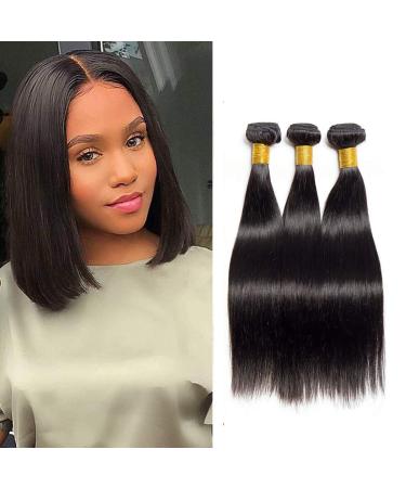 12 Inch Brazilian Virgin Human Hair Bundles - Natural Black (Pack of 3) - Buy Online on GoSupps.com