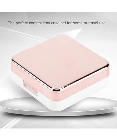 Light Pink Mini Contact Lens Box - Travel Case & Eye Care Set | Reflective Storage Container for Lenses - Buy Online on GoSupps.com