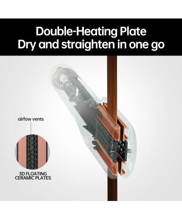 Flat Iron Hair Straightener & Hair Dryer 2-in-1 | 60000RPM Fast Drying Dual Voltage Styling Tool for All Hair Types - Buy Online on GoSupps.com