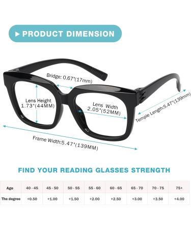 Metalless Screwless Spring Hinges Reading Glasses for Women - 6 Pack Oversized Square Readers (+1.75) in Mixed Colors - Buy Online on GoSupps.com