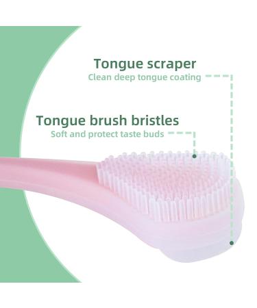 4-Piece Silicone Tongue Scraper Set for Adults - Double-Sided Tongue Cleaners for Bad Breath Fresh Breath Easy to Carry - Green Pink Purple Orange - Buy Online on GoSupps.com