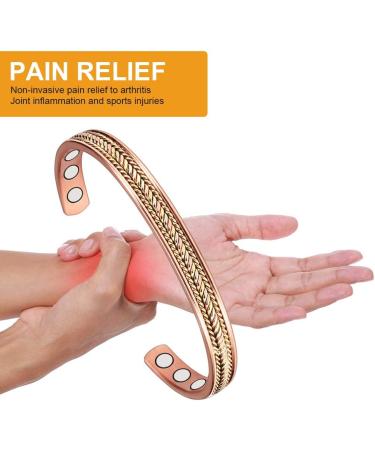ENERCOPPEX 3500 Gauss Copper Magnet Therapy Bracelet for Arthritis Relief | 99.99% Pure Copper | Carpal Tunnel Syndrome Support (6.7 inches) - Buy Online on GoSupps.com