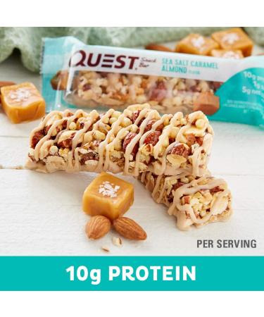 Quest Nutrition Sea Salt Caramel Almond Snack Bar - High Protein, Low Carb, Gluten Free, Keto Friendly - 12 Count Pack - Buy Online on GoSupps.com