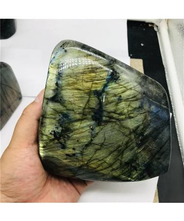 200-2600g Natural Crystal Moonstone Raw Gemstone Ornament Polished Quartz Labradorite Handicraft Decorating Stone Healing Chakra Reiki Balancing - Buy Online on GoSupps.com