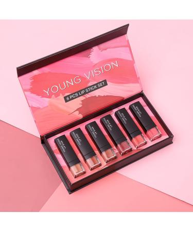 YOUNG VISION Lipsticks Set: Multi-finish Matte Nude Colors Bundle for Long-lasting & Moisturizing Lip Makeup - Pack of 6 - Perfect Gift for Women - Buy Online on GoSupps.com