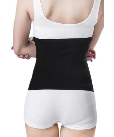 Thermal Knitted Kidney Warmer Abdominal Binder - Lower Back Support Brace for Pain Relief & Postpartum Recovery - Waist Trimmer Wrap Belt - M Size (57-90CM) - Black - Buy Online on GoSupps.com