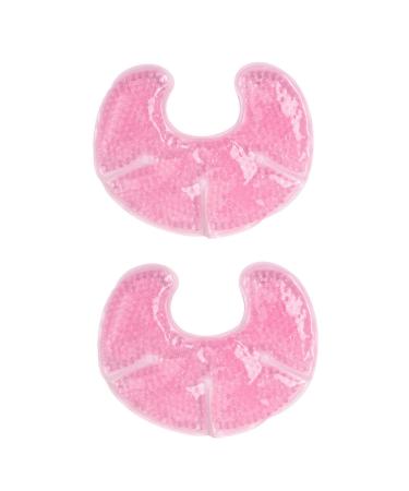 Hot Cold Breast Gel Bead Ice Pack (2 Pack) by FOMI Care | Nursing Pain Relief for Mastitis Engorgement Swelling | Fabric Backing for Ultimate Comfort | Reusable Freezable Microwavable (Pink)