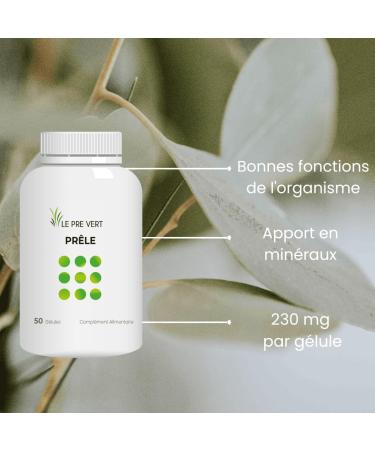 PRELE - 50 Capsules - Le Pr Vert - Rich in Silica from the Aerial Part of Horsetails - Remineralization - French Brand - Buy Online on GoSupps.com