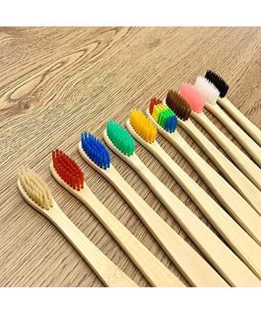 Eco-Friendly Bamboo Toothbrush Pack of 10 | Biodegradable BPA-Free | Sustainable Oral Care - Buy Online on GoSupps.com