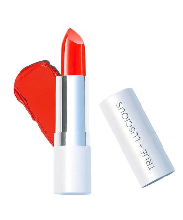 True + Luscious Super Moisture Lipstick   Clean  Vegan and Cruelty Free   Lasting Hydration for Dry Lips with a Satin Finish   Orange Punch