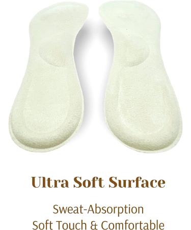 CB 4 Pairs Suede Sponge Invisible Slim Insoles for Women's Shoes - Ball of Foot Pain Relief, Arch Support - 3/4 Length - Black & Off-White Set - Buy Online on GoSupps.com