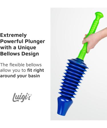 Luigi's Big Bad & Powerful Toilet Plunger - Clears and Unblocks All Toilets with Unique Bellows Design - Buy Online on GoSupps.com