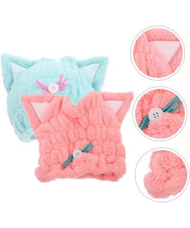 PLAFOPE 2pcs Dry Hair Cap Girl Bathing Hats Quick Drying Hair Hats Swim Caps Towel Hair Drying Caps Hair Bonnet Cartoon Design Hair Caps Headband Elasticity Coral Fleece Child - Buy Online on GoSupps.com